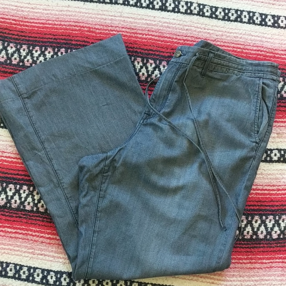 Wide Leg Denim Trousers